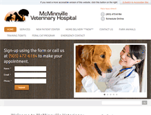 Tablet Screenshot of mcminnvillevet.com